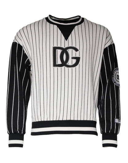 Dolce &amp; Gabbana – Sweatshirt mit Logo in Schwarz und Weiß mit Streifen