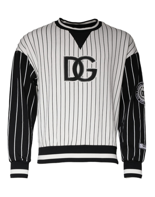 Dolce &amp; Gabbana – Sweatshirt mit Logo in Schwarz und Weiß mit Streifen