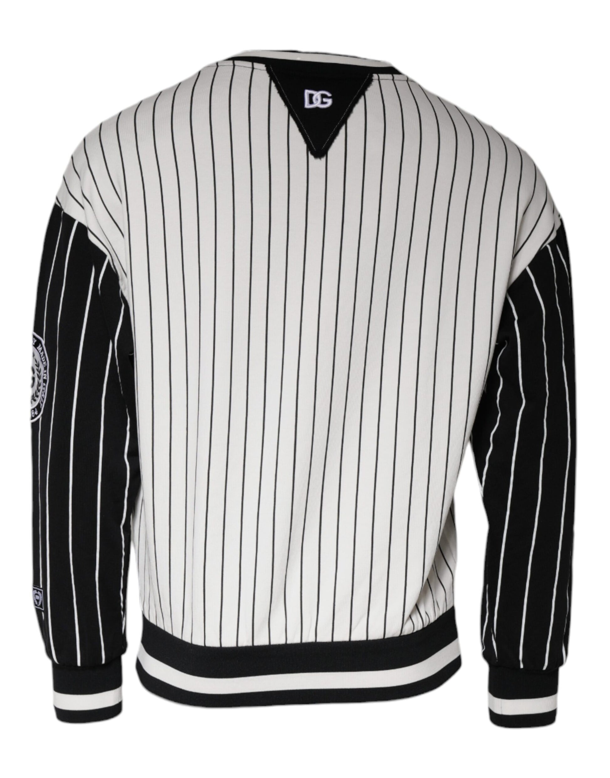 Dolce &amp; Gabbana – Sweatshirt mit Logo in Schwarz und Weiß mit Streifen
