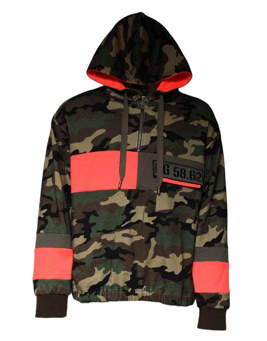 Dolce &amp; Gabbana Multicolor Camouflage Kapuzenpullover Herren Sweatshirt
