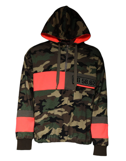 Dolce &amp; Gabbana Multicolor Camouflage Kapuzenpullover Herren Sweatshirt