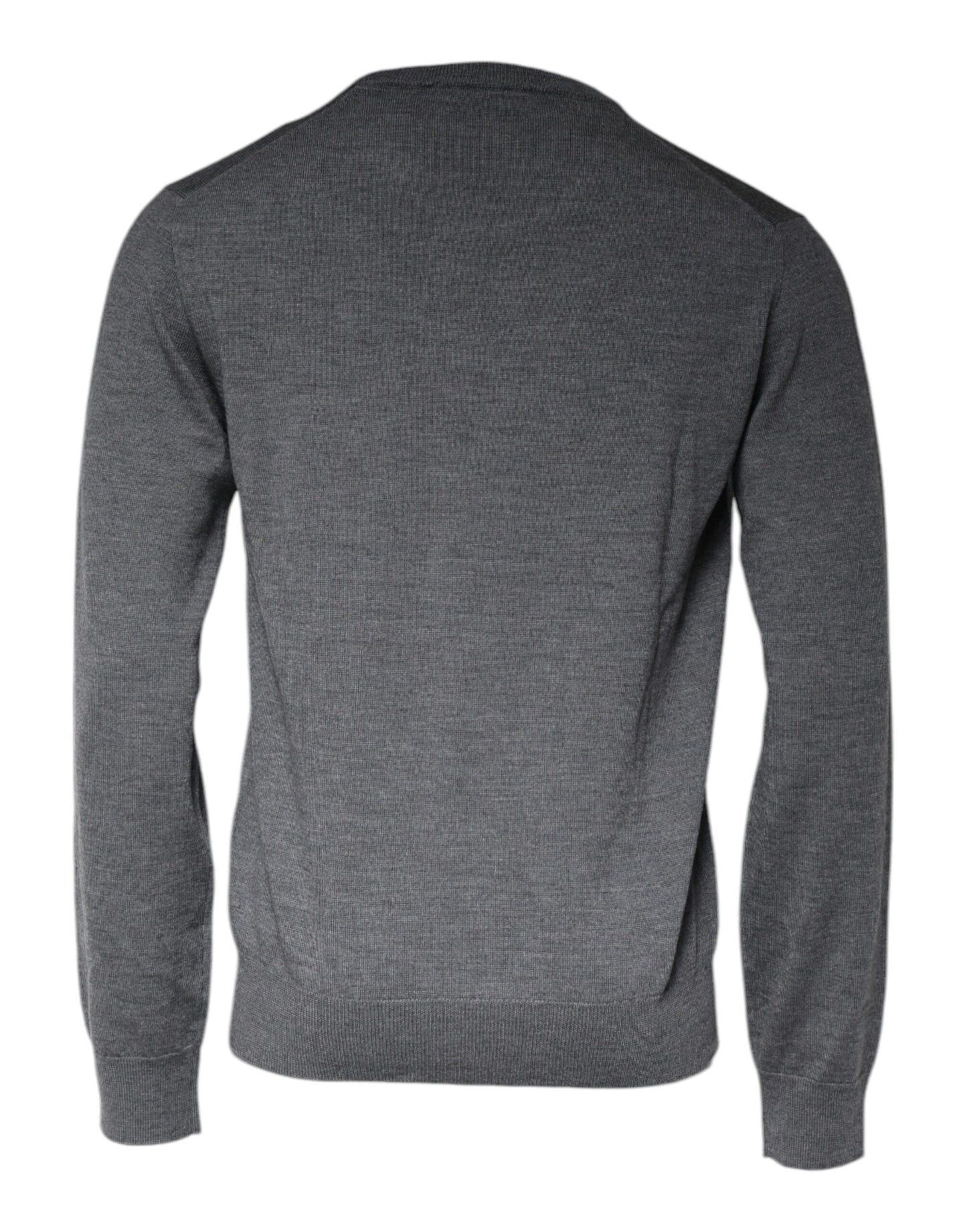 Dolce &amp; Gabbana Pullover aus dunkelgrauer Wolle mit Rundhalsausschnitt