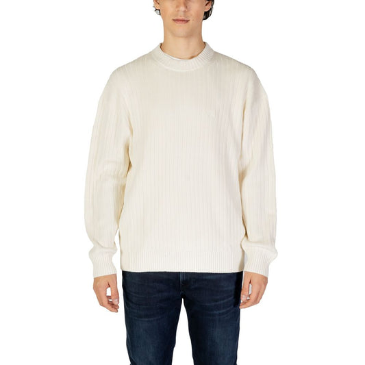 Calvin Klein Jeans – Cremefarbener Baumwollpullover