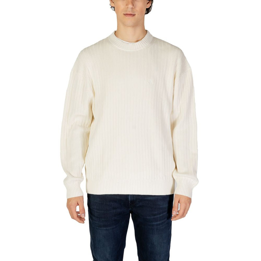 Calvin Klein Jeans – Cremefarbener Baumwollpullover