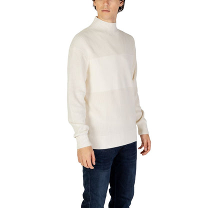 Calvin Klein Jeans – Cremefarbener Baumwollpullover