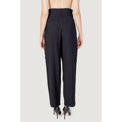 Vila Clothes Black Viscose Pant