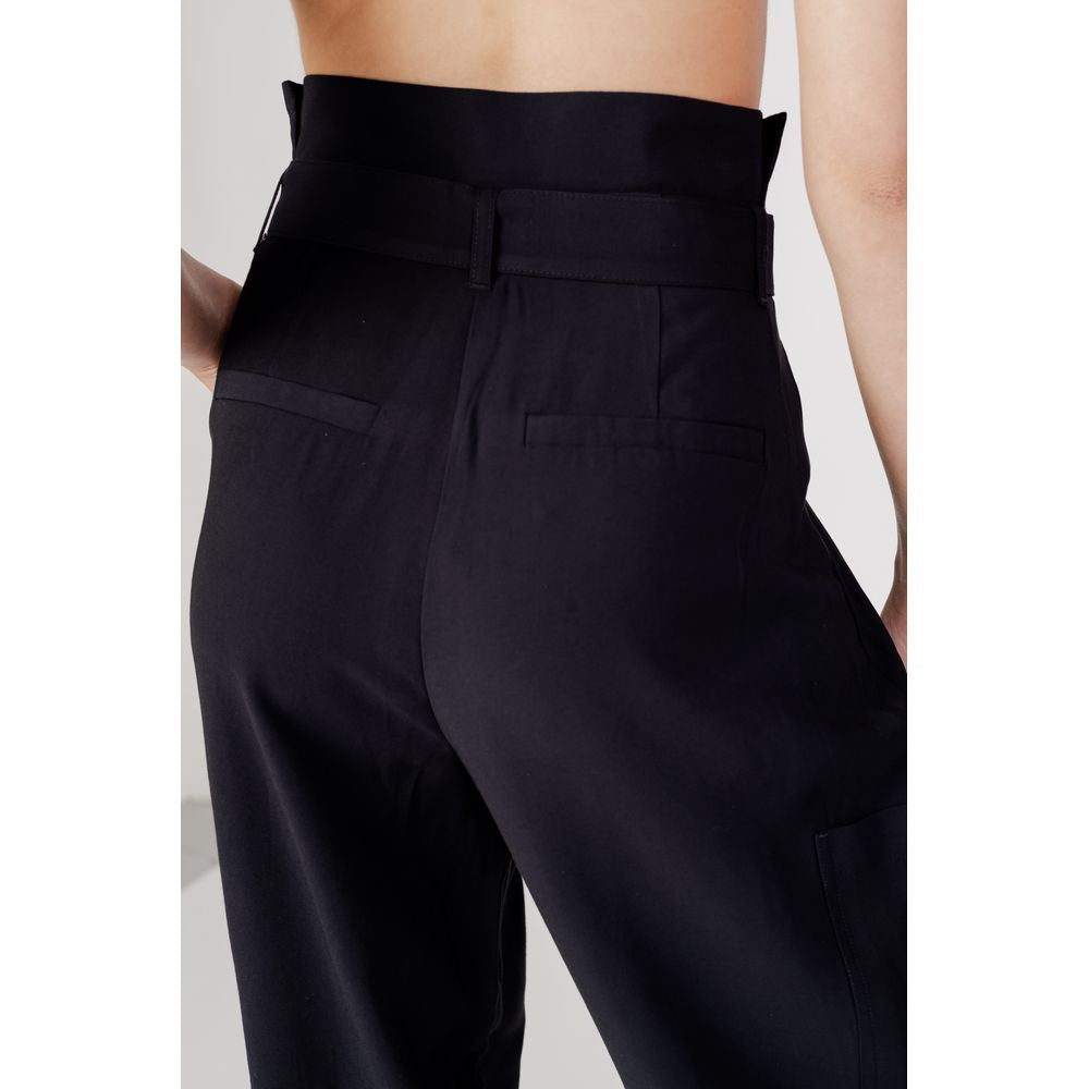 Vila Clothes Black Viscose Pant