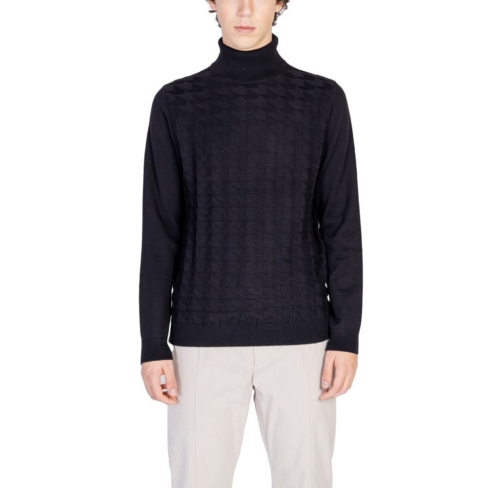 Antony Morato Rollkragenpullover aus schwarzer Baumwolle