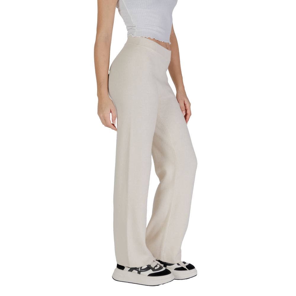 Vero Moda Cream Viscose Casual Pants