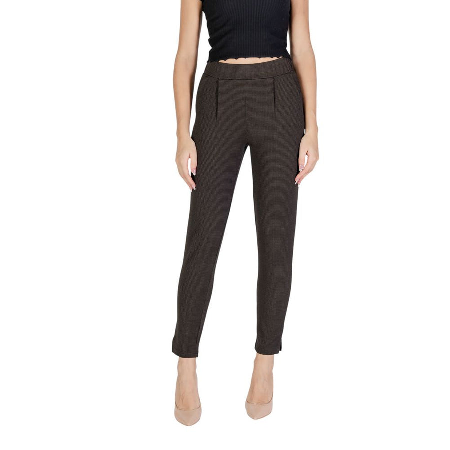 ICHI Brown Polyester Pant