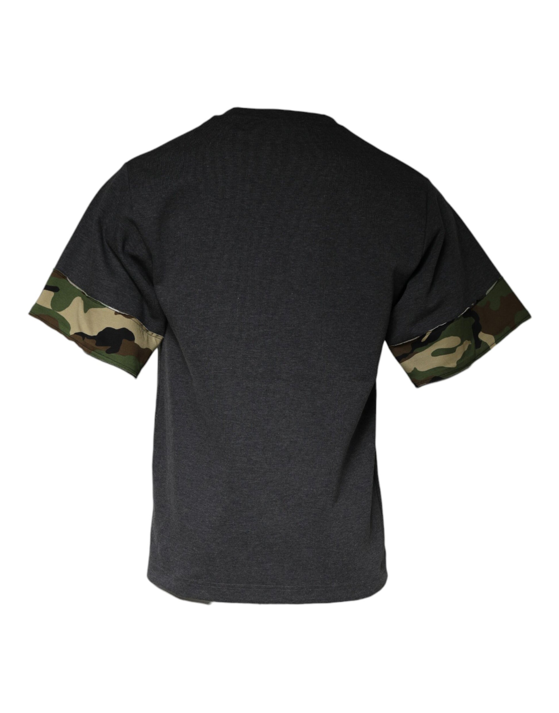 Dolce &amp; Gabbana – Dunkelgraues Camouflage-T-Shirt mit Rundhalsausschnitt