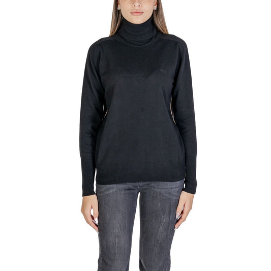 Alviero Martini Prima Classe Rollkragenpullover aus schwarzer Viskose