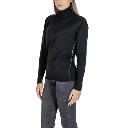 Alviero Martini Prima Classe Rollkragenpullover aus schwarzer Viskose