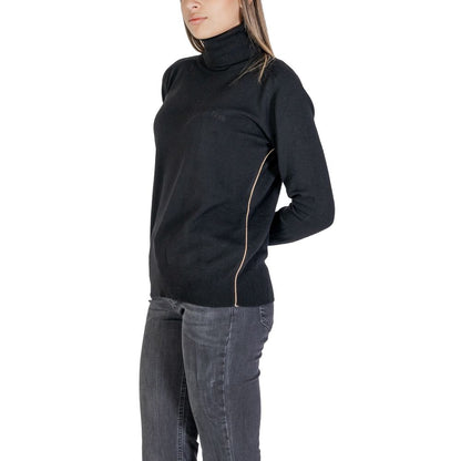Alviero Martini Prima Classe Rollkragenpullover aus schwarzer Viskose