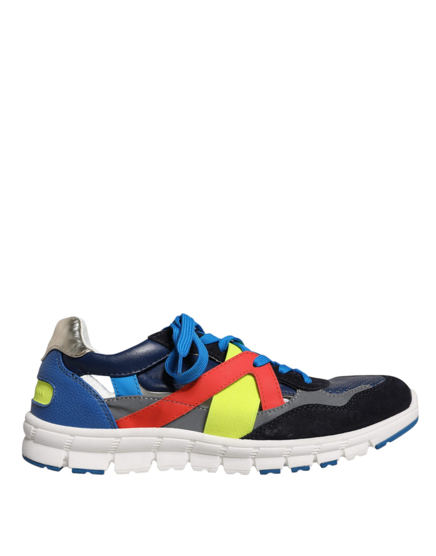 Dolce & Gabbana Mehrfarbige Low-Top-Sneakers aus Wildleder