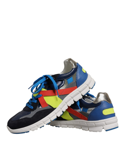 Dolce &amp; Gabbana Mehrfarbige Low-Top-Sneakers aus Wildleder