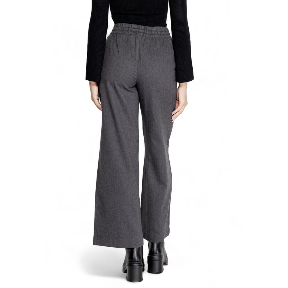 Jacqueline De Yong Gray Cotton Pant