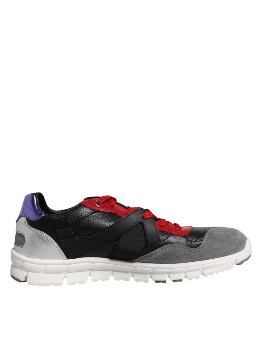 Dolce & Gabbana Mehrfarbige Low-Top-Sneakers aus Wildleder