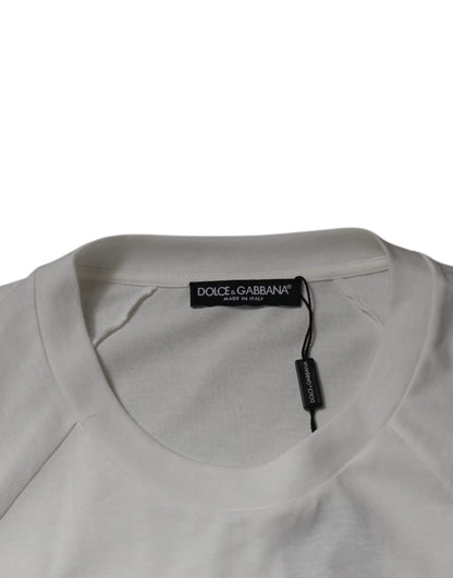 Dolce &amp; Gabbana – Weißes DG Sport-T-Shirt mit Rundhalsausschnitt und kurzen Ärmeln