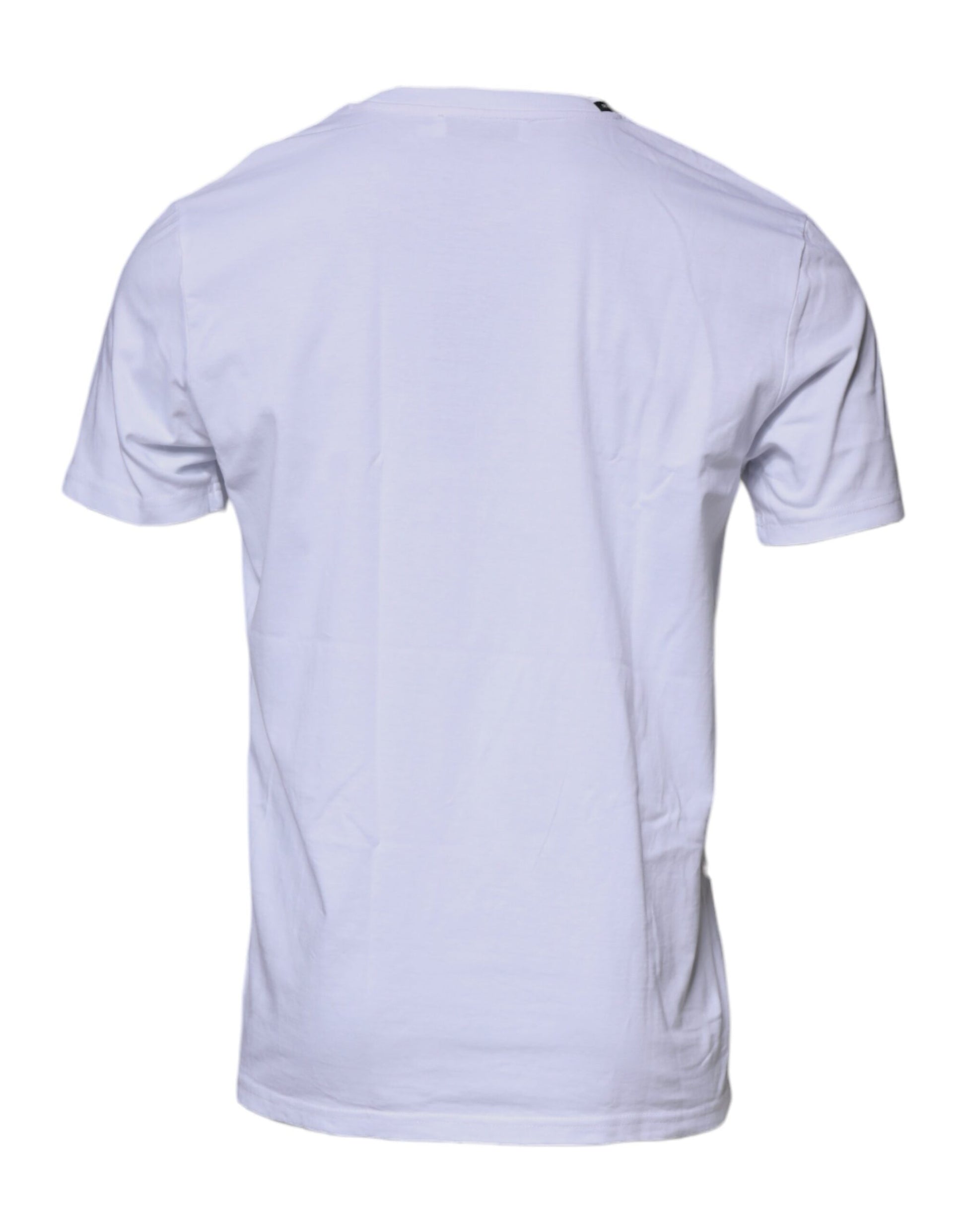 Dolce &amp; Gabbana – T-Shirt aus Baumwolle mit Rundhalsausschnitt und Leopardenmuster in Weiß und Rot