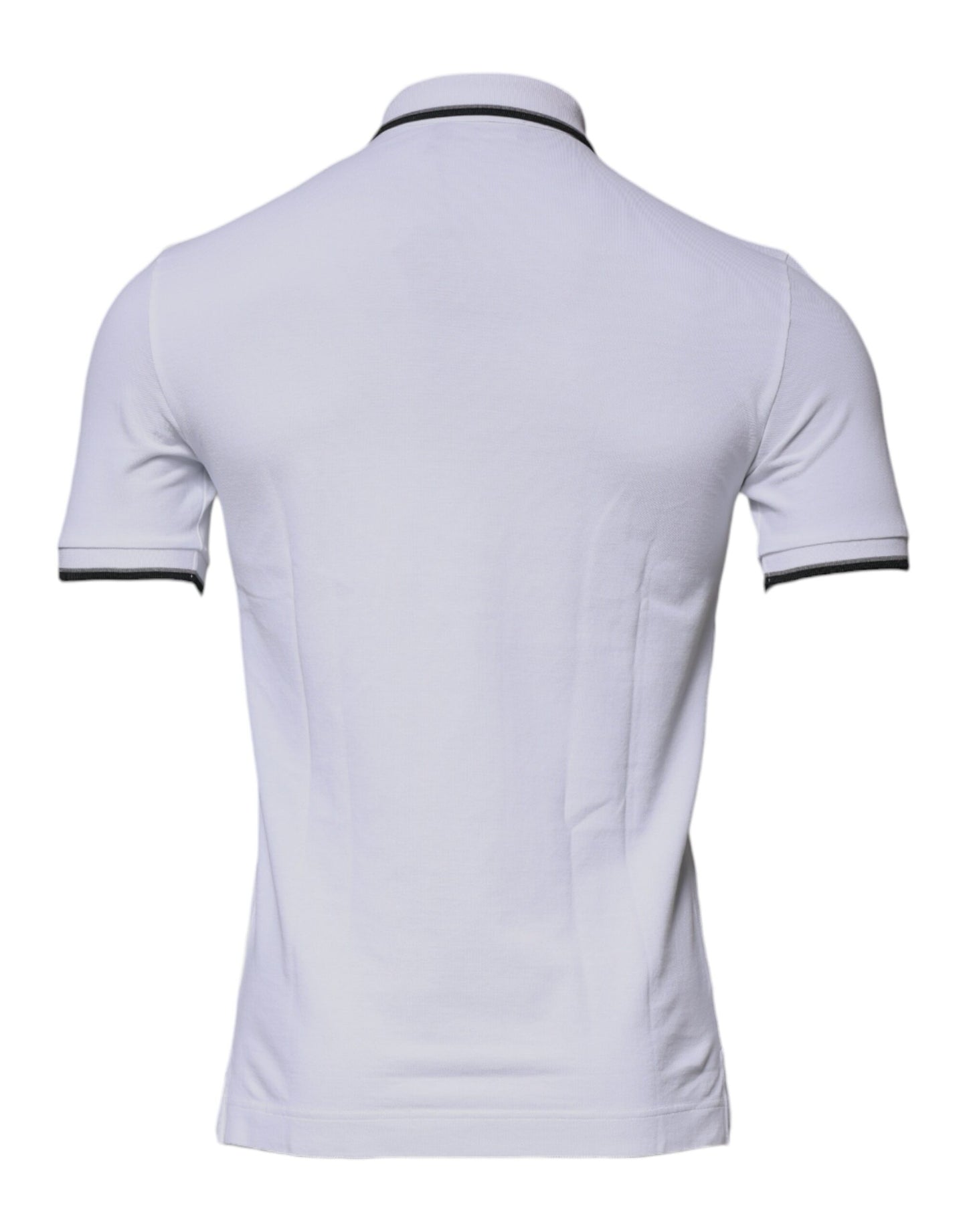 Dolce &amp; Gabbana – Weißes Poloshirt aus Baumwolle mit Kronenkragen