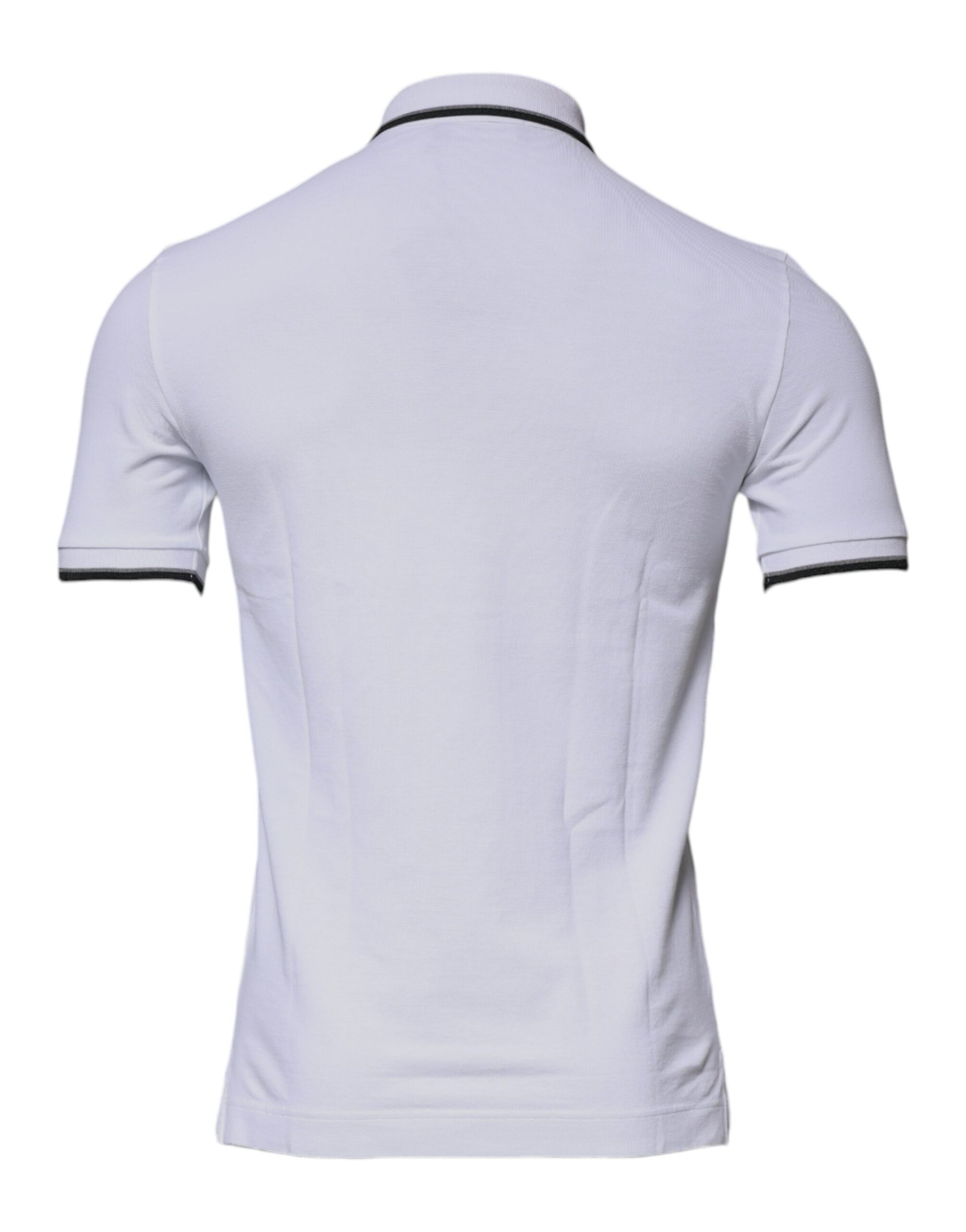 Dolce &amp; Gabbana – Weißes Poloshirt aus Baumwolle mit Kronenkragen