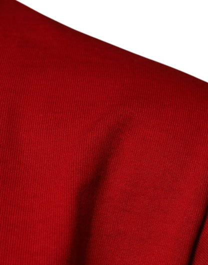 Dolce &amp; Gabbana Rotes T-Shirt aus Baumwolle mit Rundhalsausschnitt und DG Eye-Print
