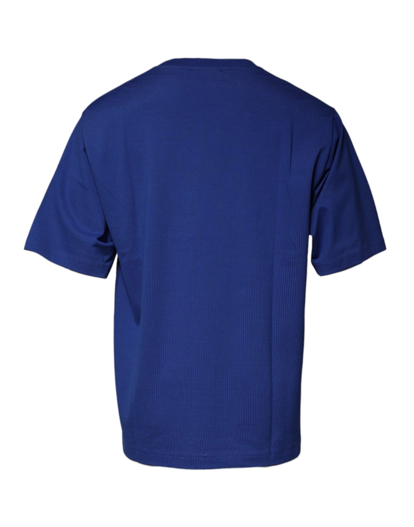 Dolce &amp; Gabbana – Blaues T-Shirt aus Baumwolle mit Rundhalsausschnitt und Logo-Print für Herren