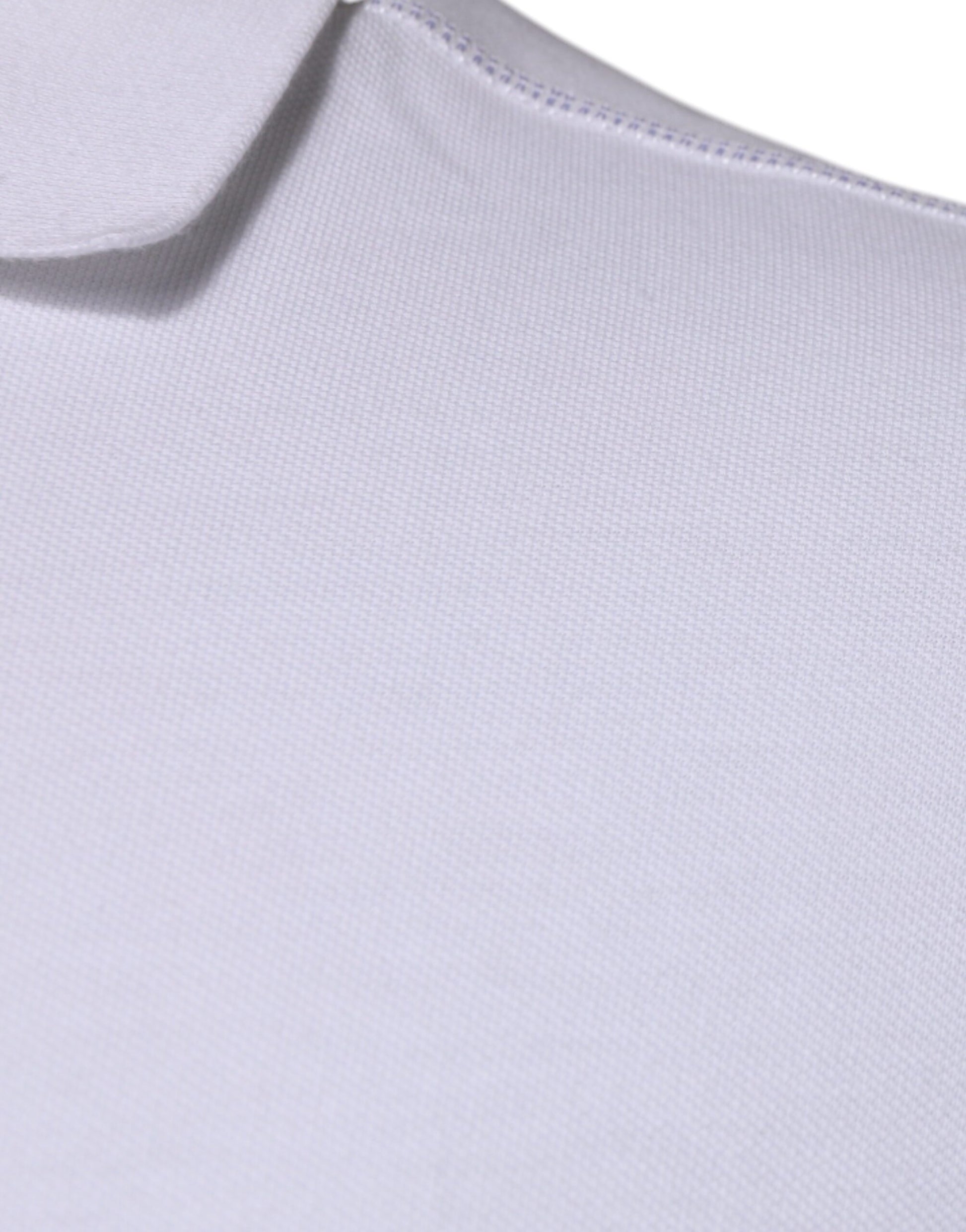 Dolce &amp; Gabbana – Weißes Poloshirt aus Baumwolle mit Logo-Schild und Kragen