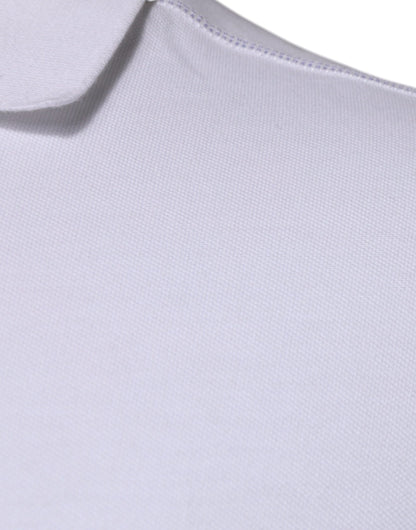 Dolce &amp; Gabbana – Weißes Poloshirt aus Baumwolle mit Logo-Schild und Kragen