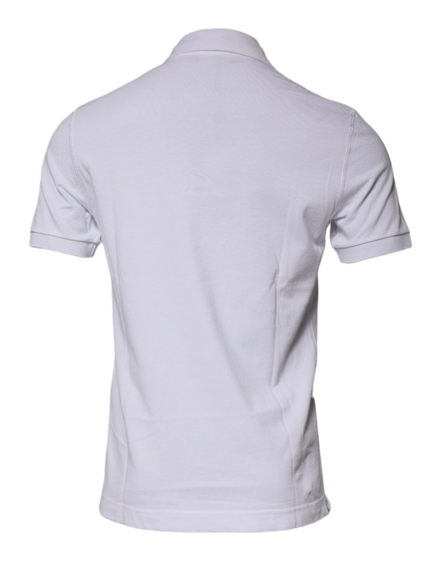 Dolce &amp; Gabbana – Weißes Poloshirt aus Baumwolle mit Logo-Schild und Kragen