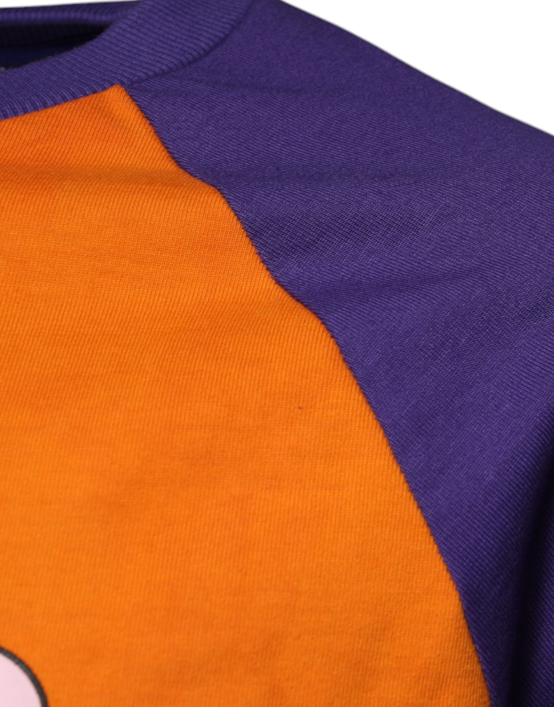 Dolce &amp; Gabbana – Orange-violettes T-Shirt mit kurzen Ärmeln und grafischem Print