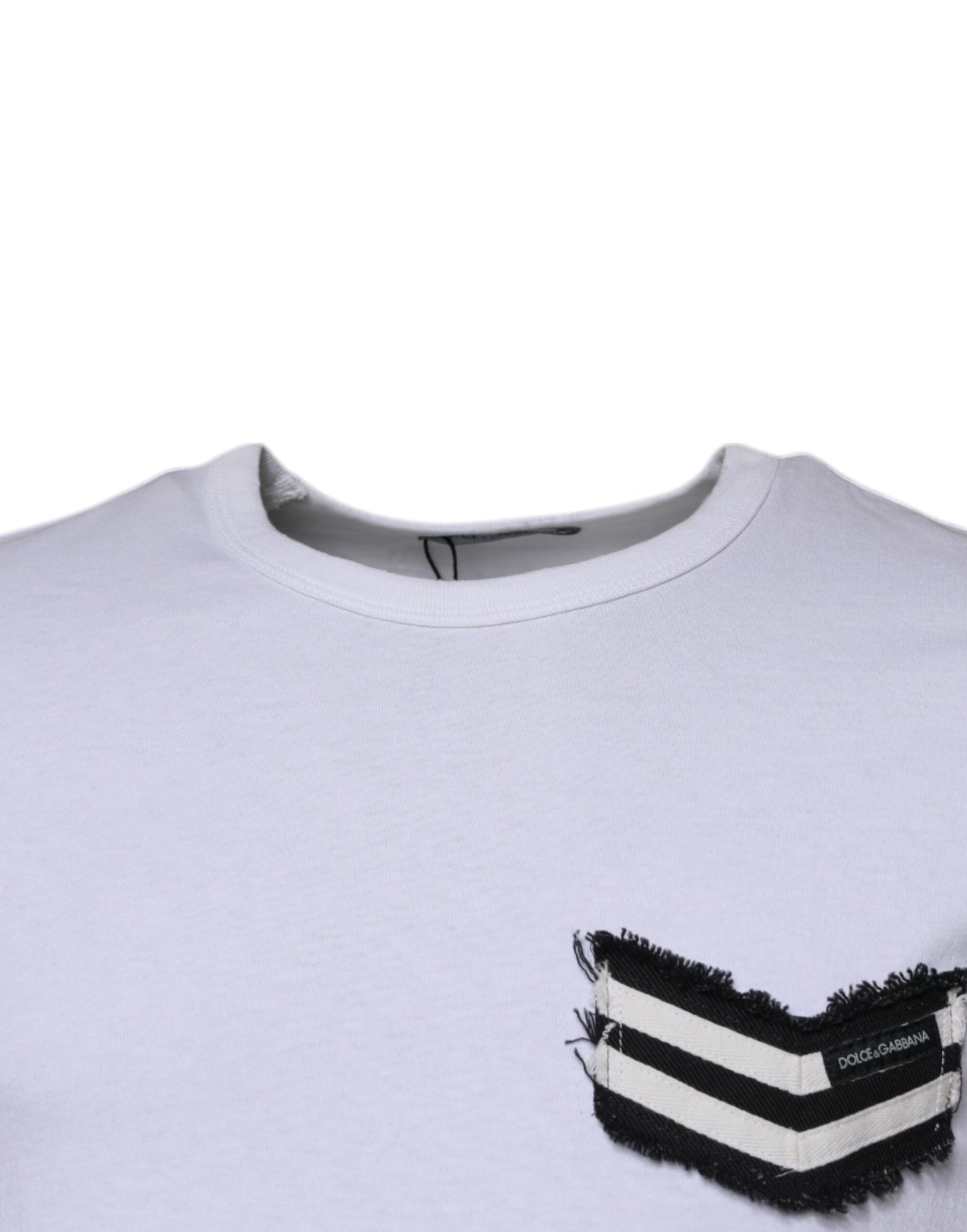 Dolce &amp; Gabbana – T-Shirt mit Rundhalsausschnitt und kurzen Ärmeln in Weiß