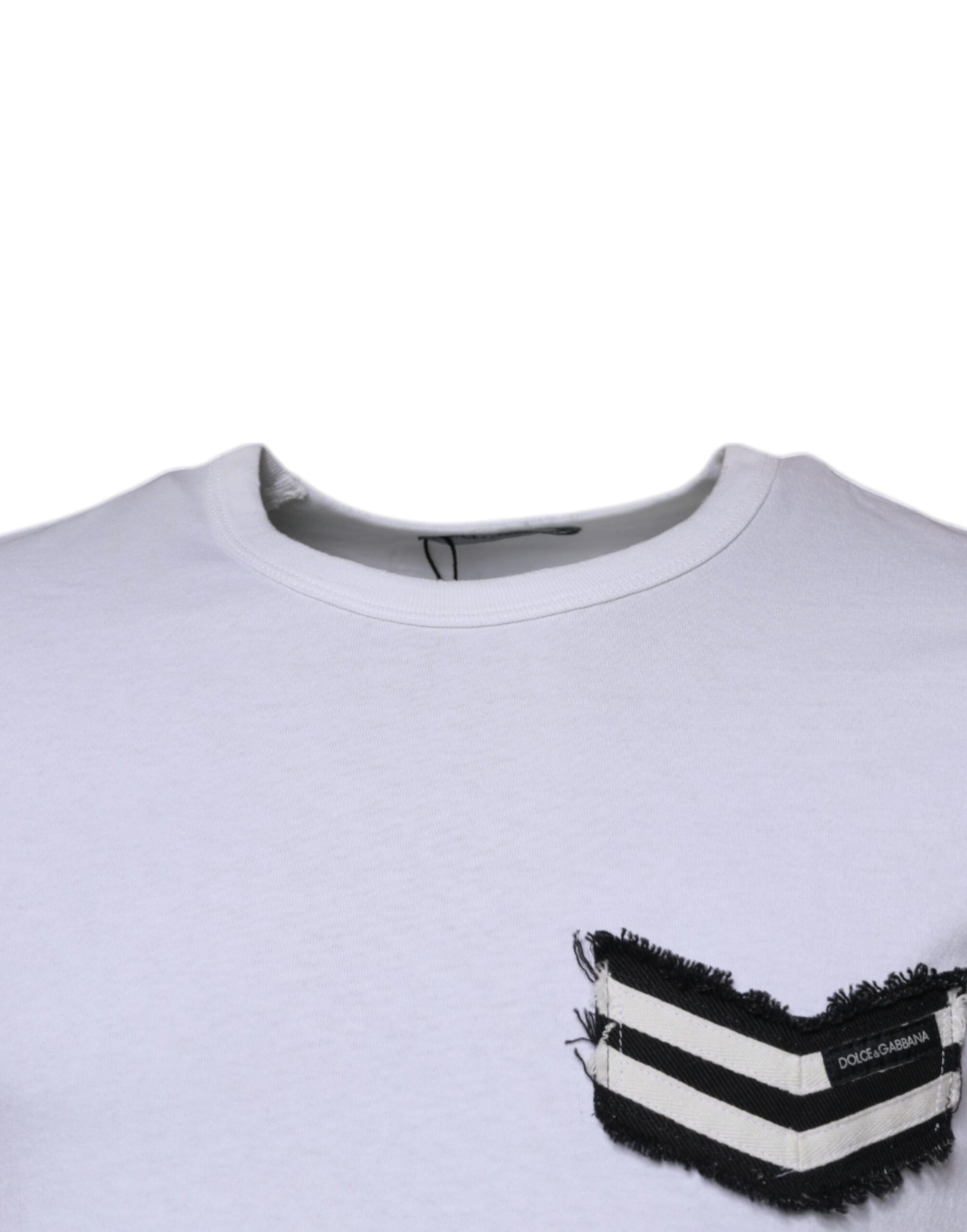 Dolce &amp; Gabbana – T-Shirt mit Rundhalsausschnitt und kurzen Ärmeln in Weiß