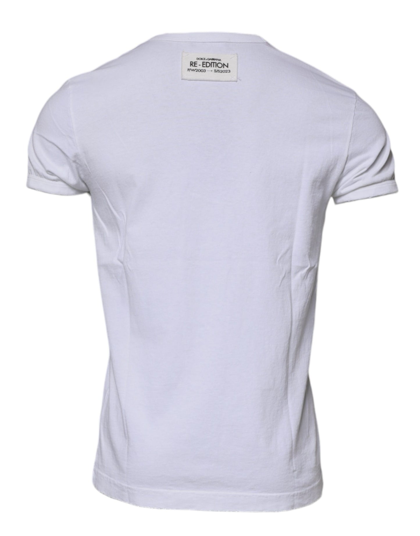 Dolce &amp; Gabbana – T-Shirt mit Rundhalsausschnitt und kurzen Ärmeln in Weiß
