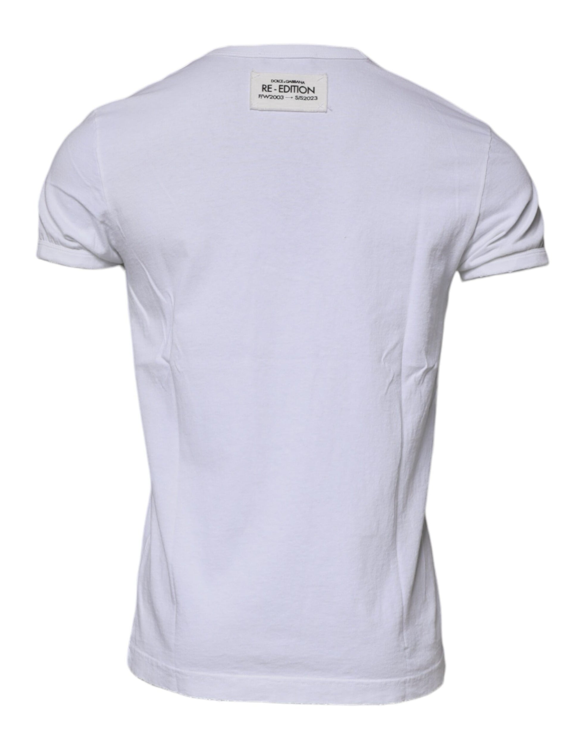 Dolce &amp; Gabbana – T-Shirt mit Rundhalsausschnitt und kurzen Ärmeln in Weiß