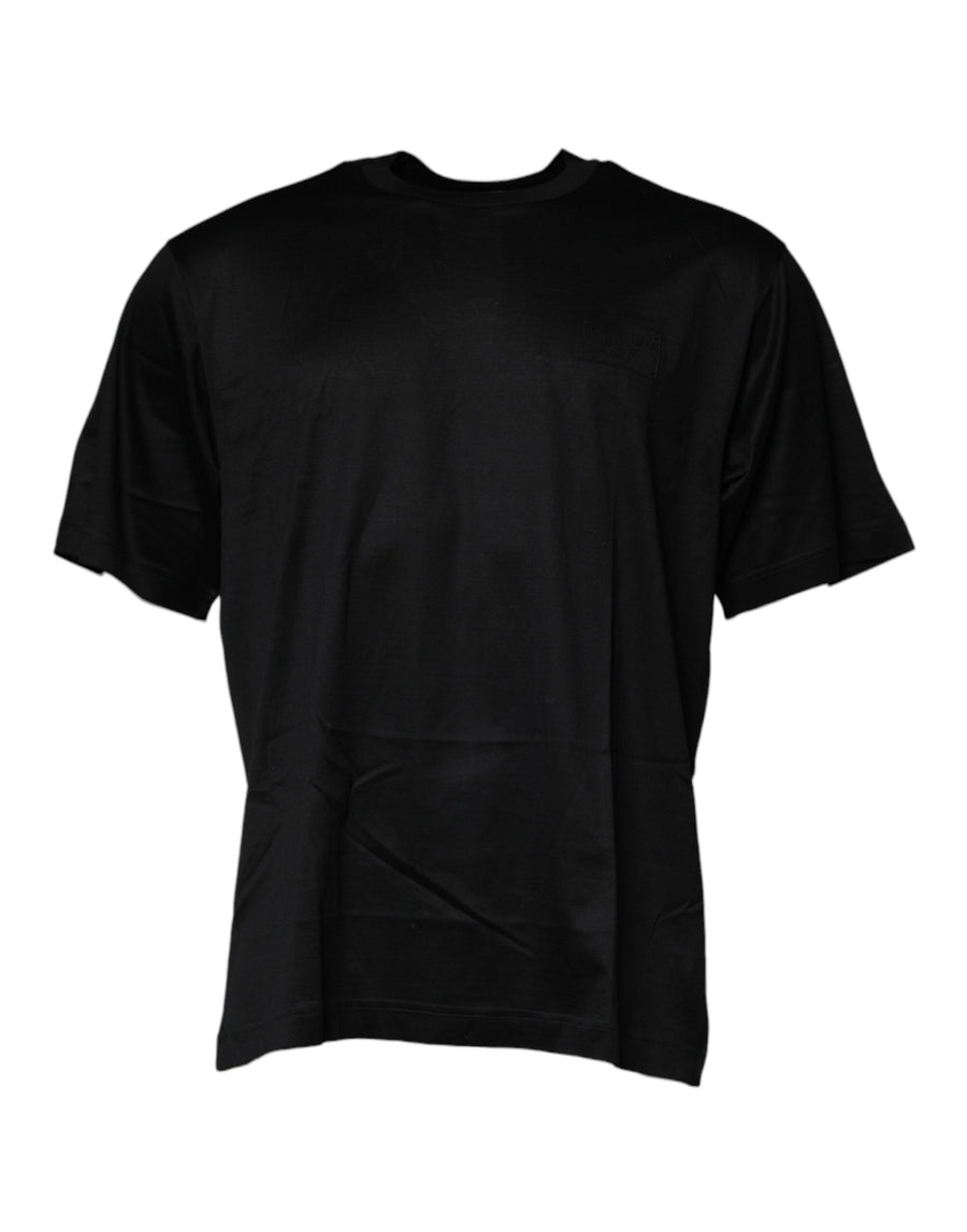 Dolce & Gabbana – Schwarzes, kurzärmliges T-Shirt mit Rundhalsausschnitt