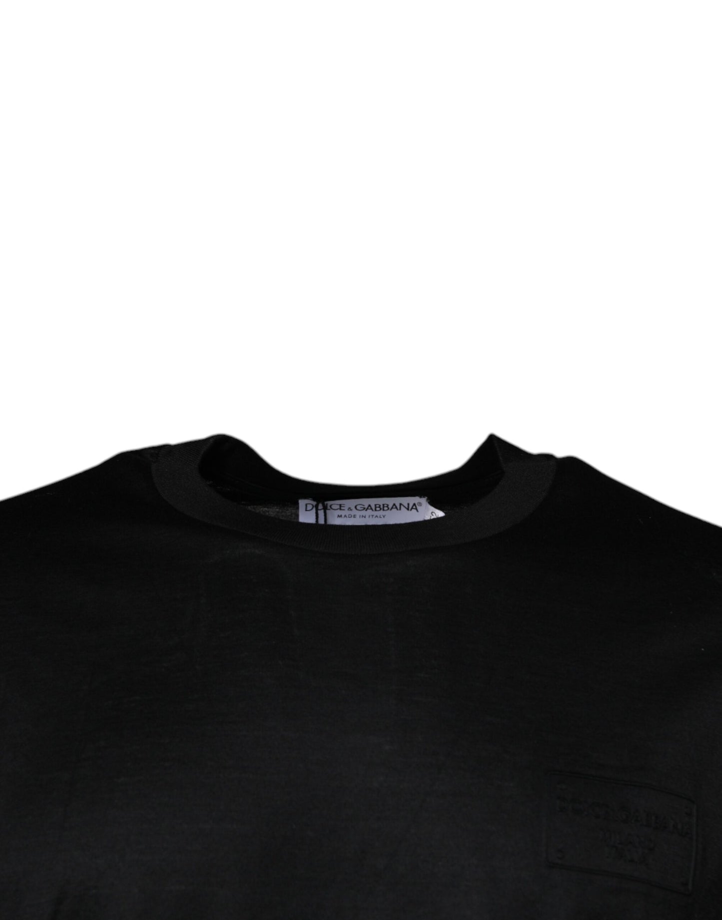 Dolce &amp; Gabbana – Schwarzes, kurzärmliges T-Shirt mit Rundhalsausschnitt