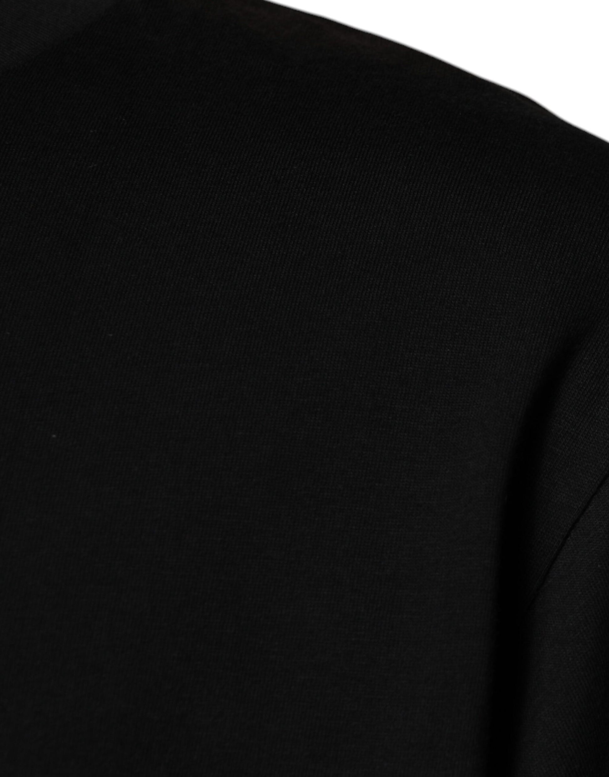 Dolce &amp; Gabbana – Schwarzes, kurzärmliges T-Shirt mit Rundhalsausschnitt