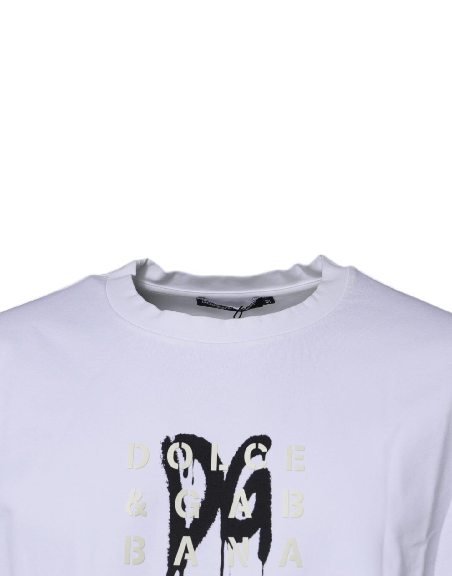 Dolce &amp; Gabbana – Weißes T-Shirt aus Baumwolle mit Rundhalsausschnitt und DG-Logo