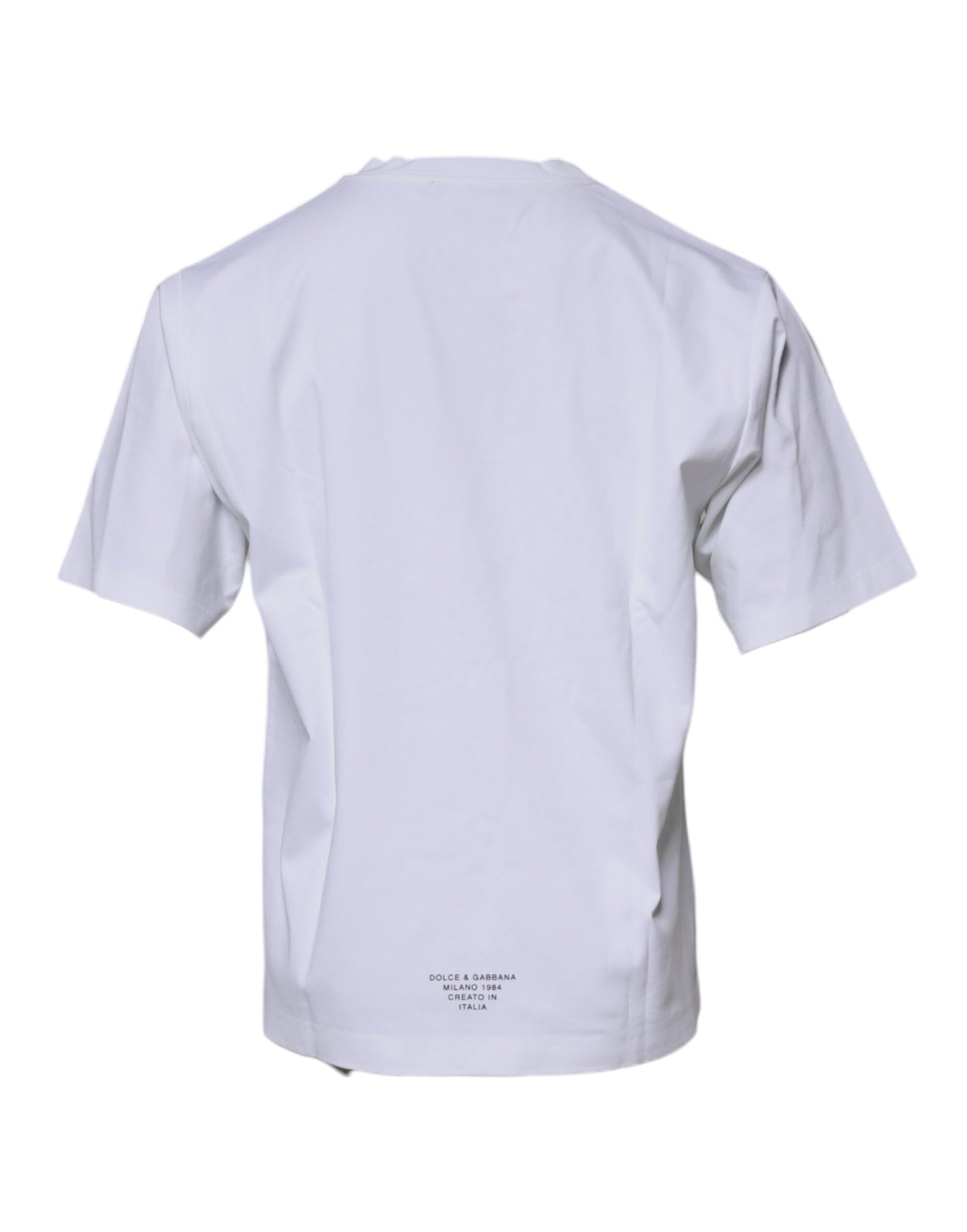 Dolce &amp; Gabbana – Weißes T-Shirt aus Baumwolle mit Rundhalsausschnitt und DG-Logo