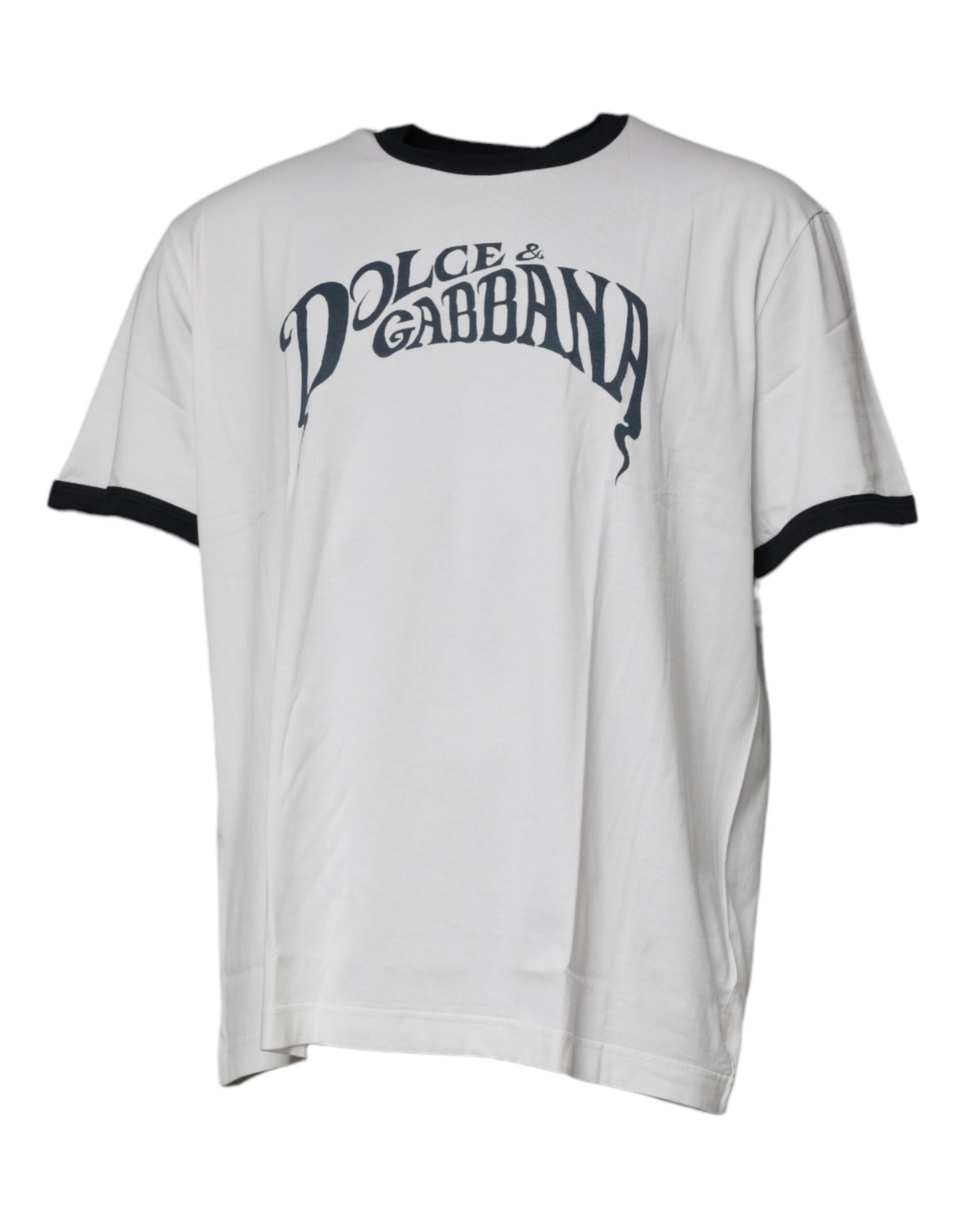 Dolce &amp; Gabbana – Weißes Baumwoll-T-Shirt mit Rundhalsausschnitt und grafischem Print