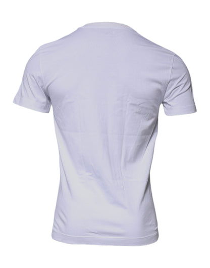 Dolce &amp; Gabbana – Weißes T-Shirt aus Baumwolle mit Rundhalsausschnitt und DG-Logo