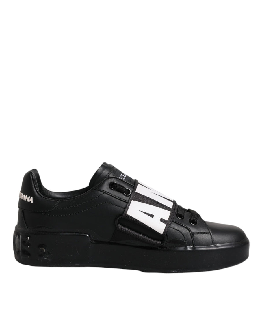 Dolce & Gabbana – Schwarze D&G AMORE – Niedrige Sneakers