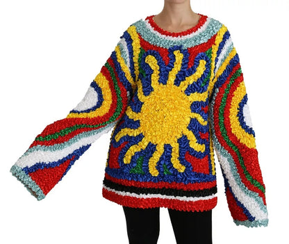 Dolce &amp; Gabbana Mehrfarbiger Blusenpullover mit Rüschen