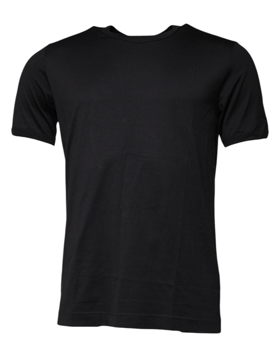 Dolce & Gabbana – T-Shirt mit Rundhalsausschnitt und kurzen Ärmeln in Blau mit Krone