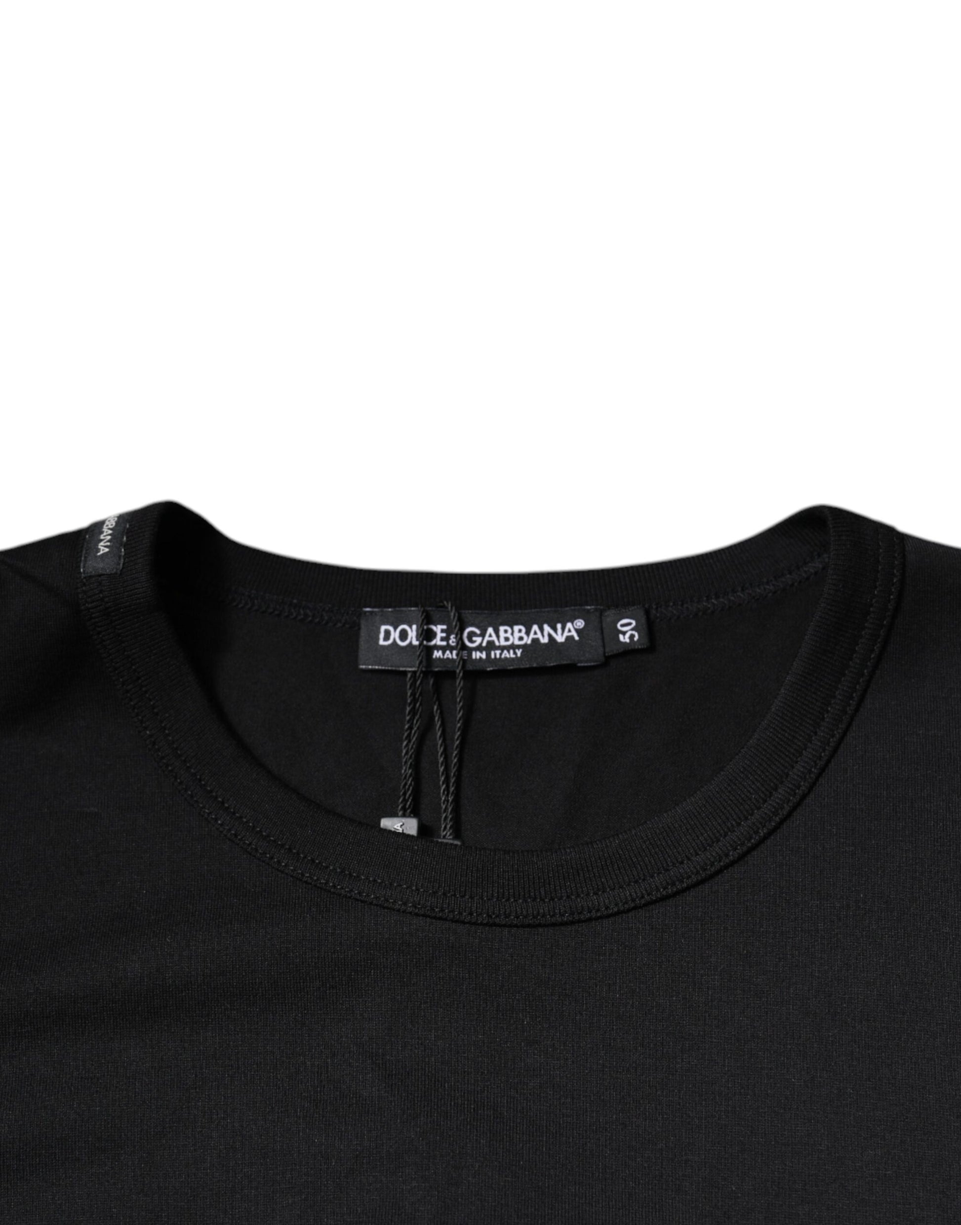 Dolce &amp; Gabbana – T-Shirt mit Rundhalsausschnitt und kurzen Ärmeln in Blau mit Krone