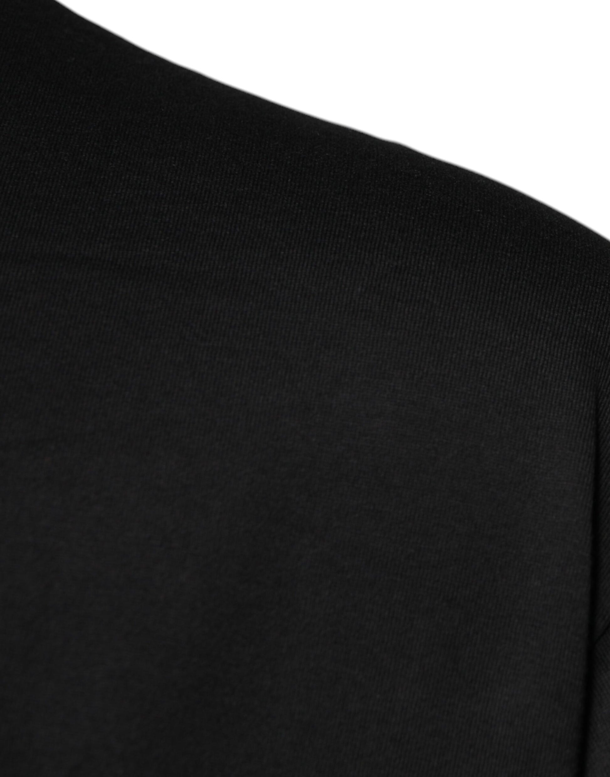 Dolce &amp; Gabbana – Schwarzes T-Shirt mit Rundhalsausschnitt und kurzen Ärmeln und Logo