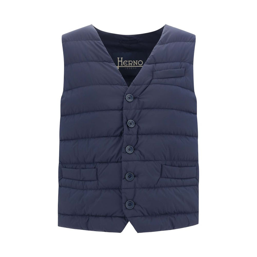 Herno Blue Polyamide Sleveless Jacket