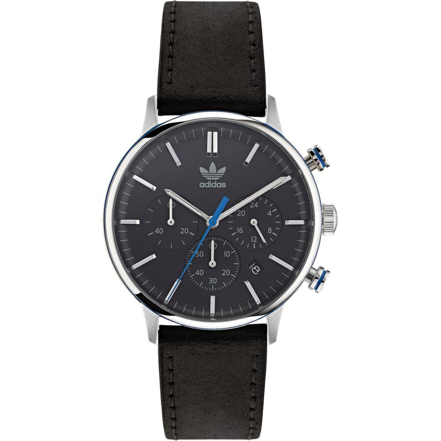Adidas Black Leather Dress Watch